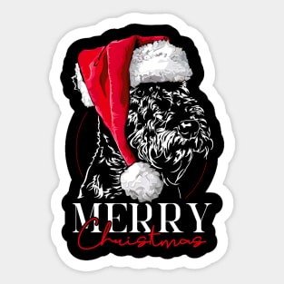 Funny Santa Airedale Terrier Merry Christmas dog mom Sticker